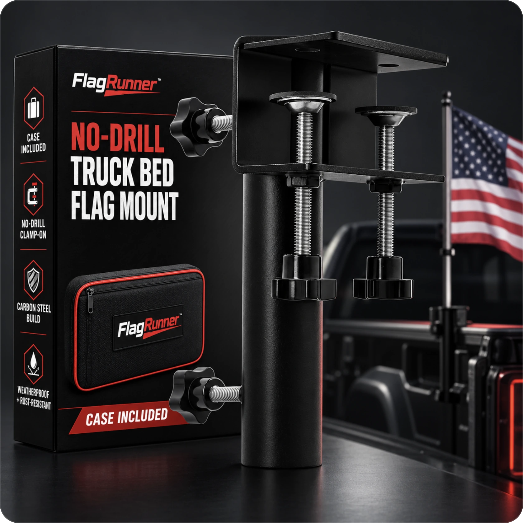 A flag mount that doesn't need a drill