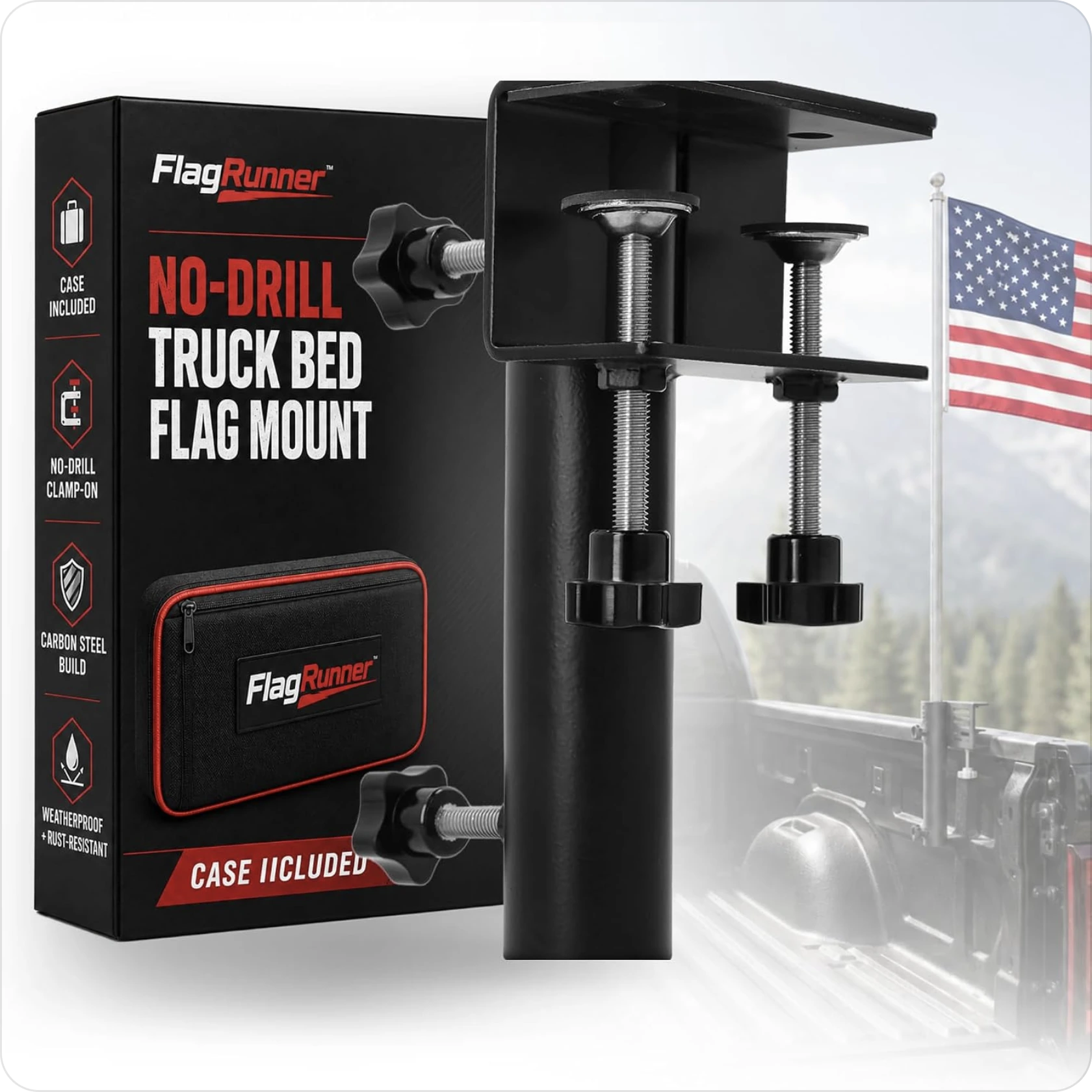 A flag mount that doesn't need a drill