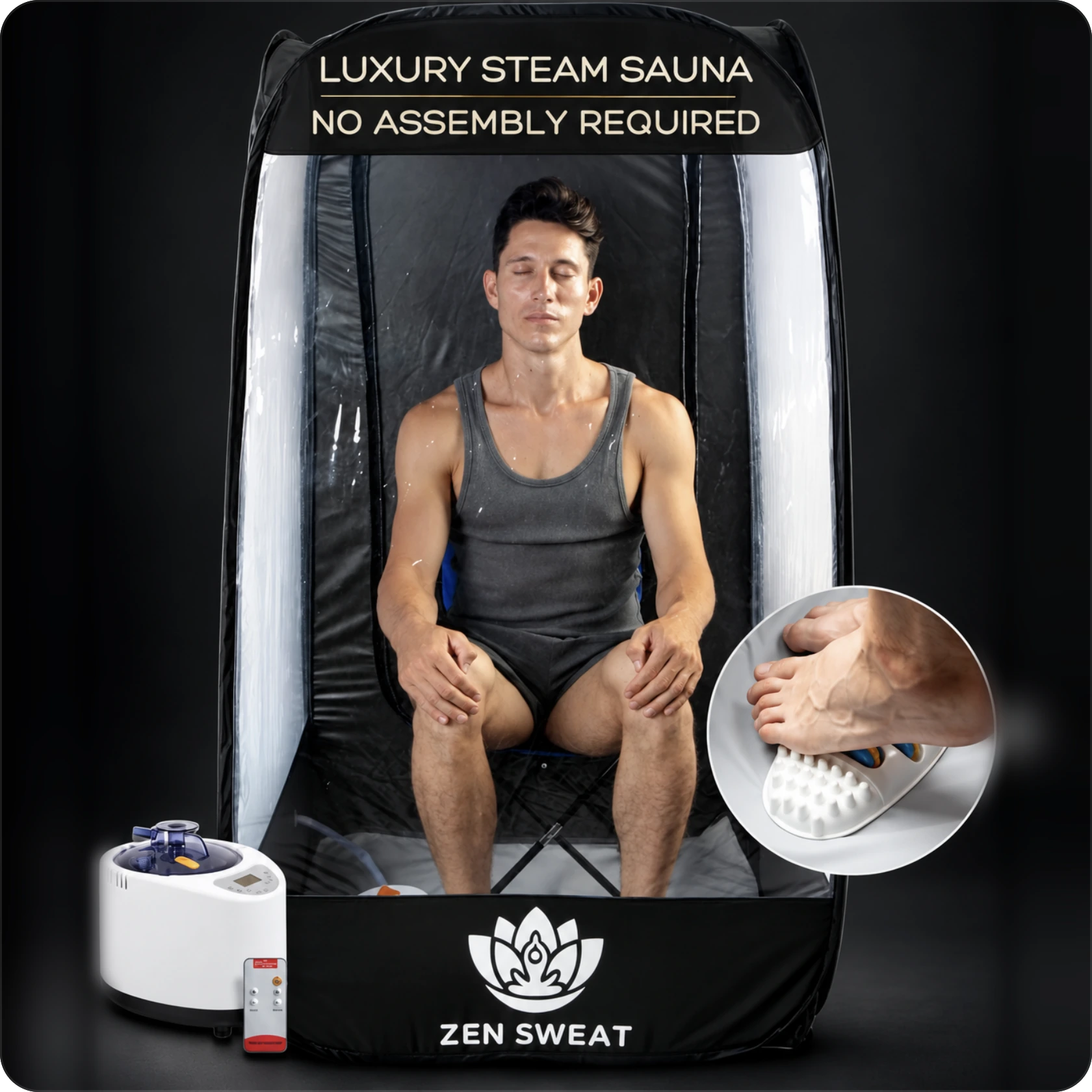 A steam sauna with no assembly