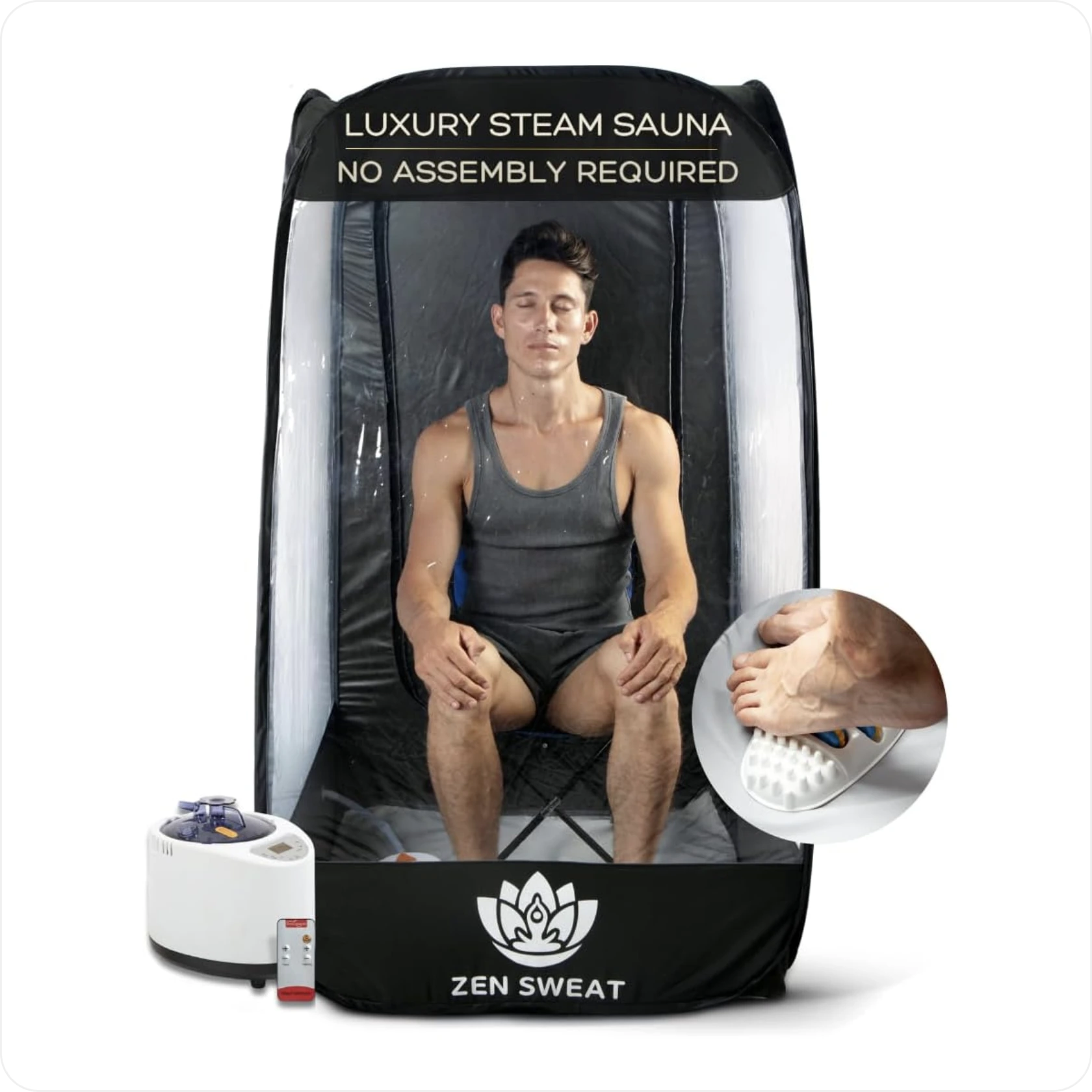 A steam sauna with no assembly